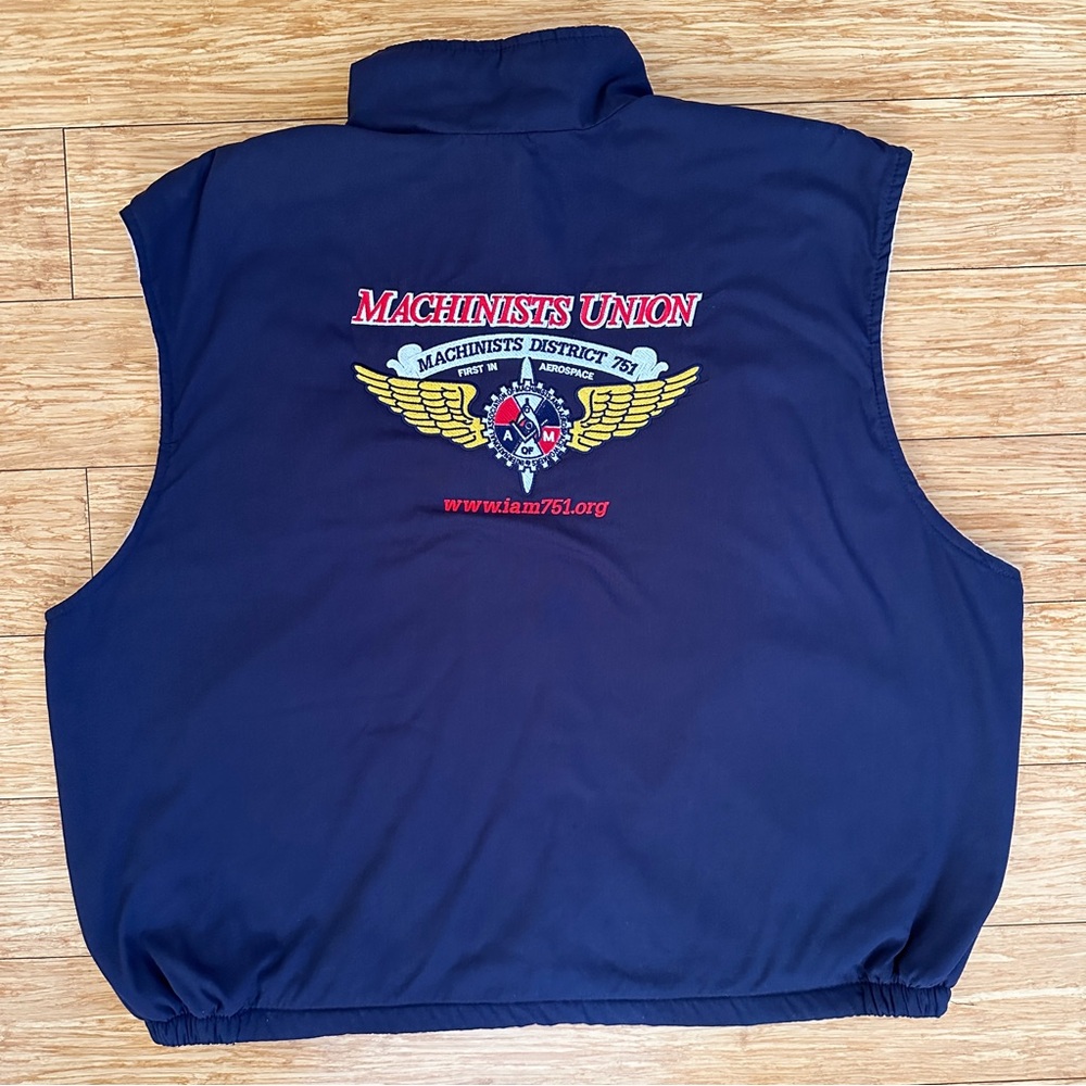 Men's Vintage Work Blue Vest Machinists Union Size XLarge